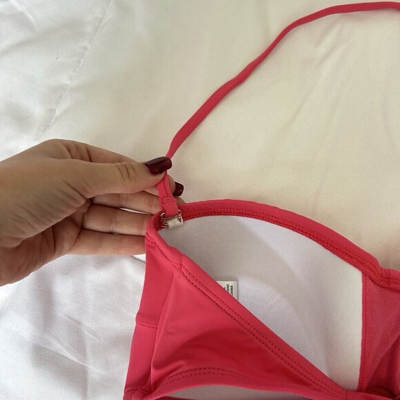 Tommy Bahama Womens XS Bandeau Bikini Top Halter Strap Pink Padded Summer Beach - Picture 3 of 7